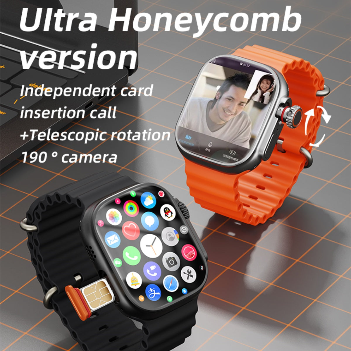 4G Smartwatch with AMOLED Display and Rotating Camera for Easy Connectivity