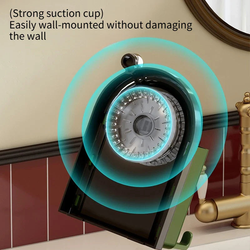 Wall-Mounted Toothbrush Organizer with Cup – No Drilling Required