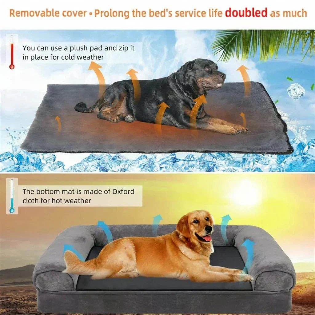 SerenePaw Orthopedic Memory Foam Dog Bed with Water-Resistant Cover