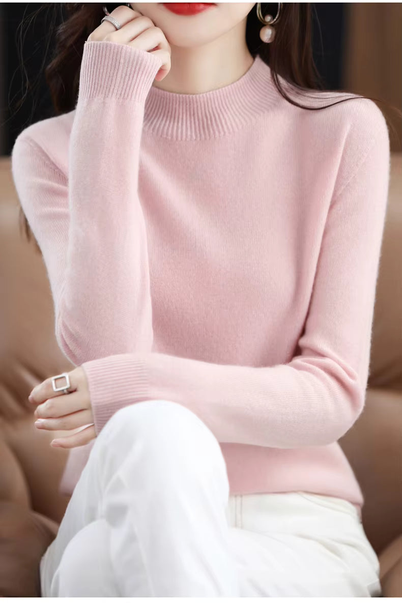 LuxeMerino Women's 100% Pure Wool Sweater for Chillier Days