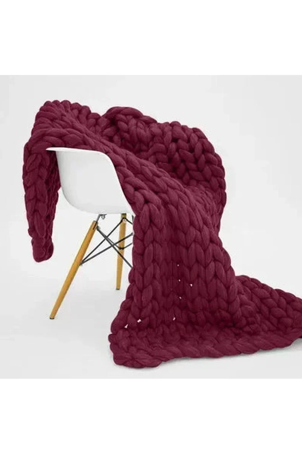 Chunky Knit Throw Blanket | Plush Softness | Cozy Warmth for Chilly Nights | Polyester