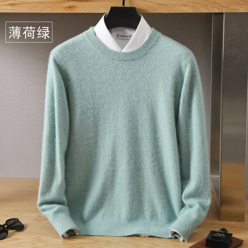 Sumptuous Cashmere Blend O-Neck Pullover for Ultimate Comfort