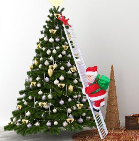 Cheerful Climbing Santa Ornament with Music for Holiday Joy