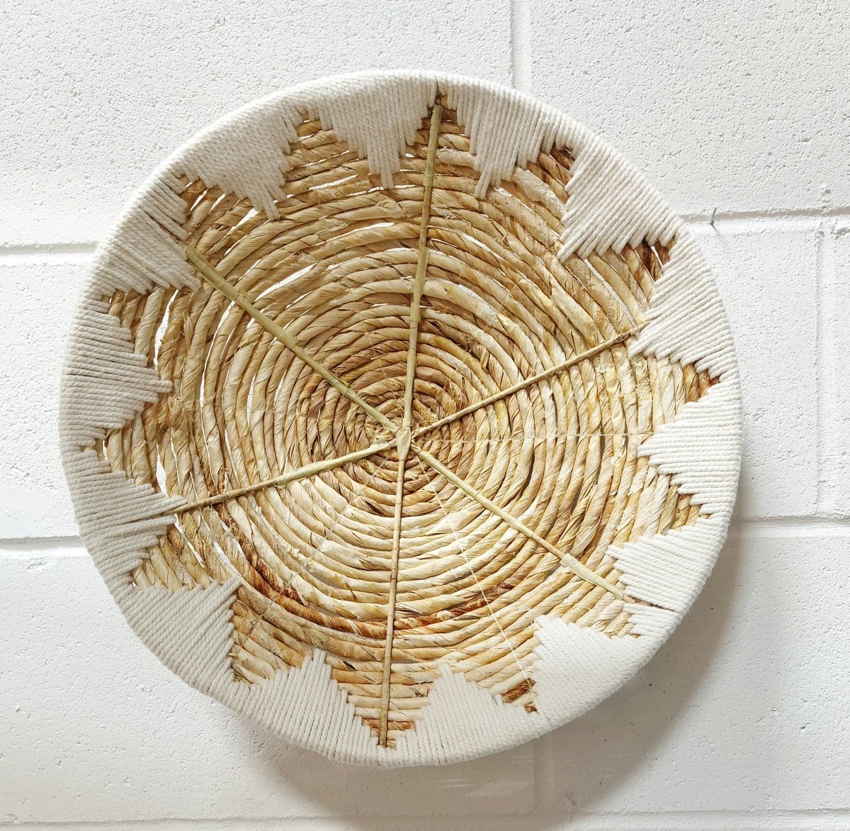 Handcrafted Seagrass Wall Baskets with Tribal Flair