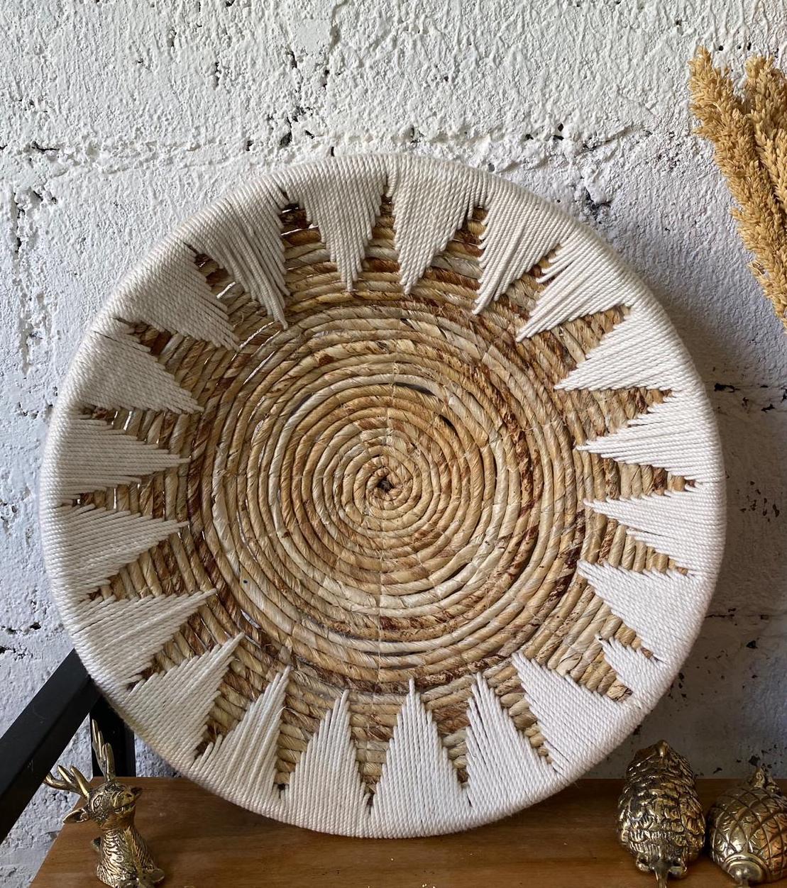 Handcrafted Seagrass Wall Baskets with Tribal Flair