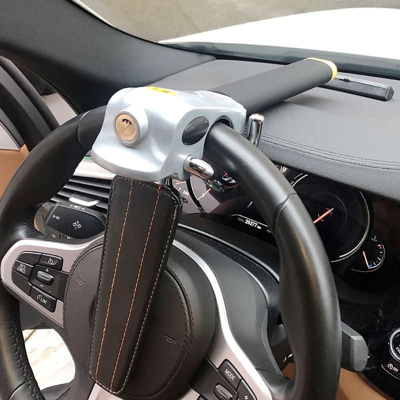 FortressGuard Steering Wheel Lock with Alarm and Triple Defense
