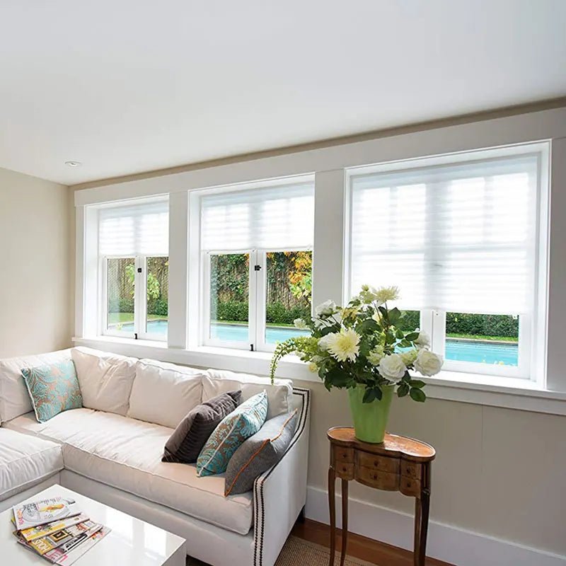 LightGuard Self-Adhesive Pleated Blinds for Privacy & Comfort