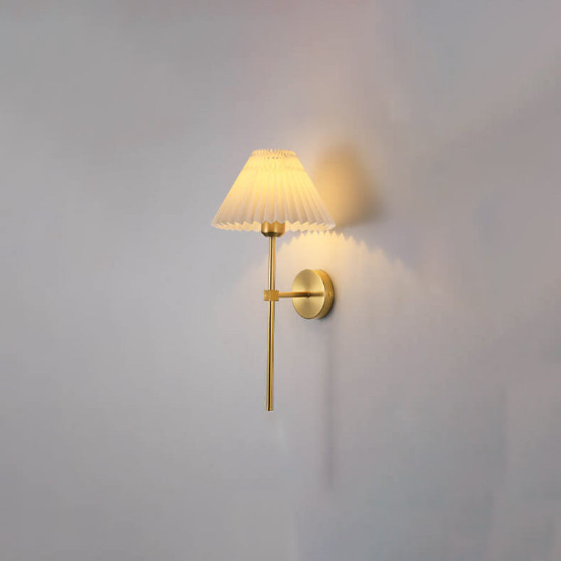 Taavita Plissé Fabric Shade, Straight Arm, 1-Light Wall Lamp