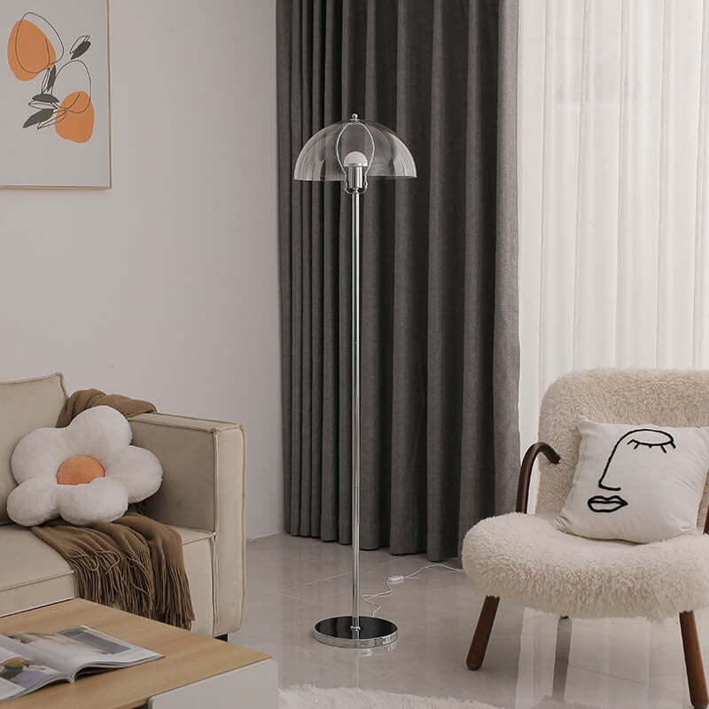 Taavita Vintage Acrylic LED Floor Lamp with Clear Lampshade and Dimmable Light