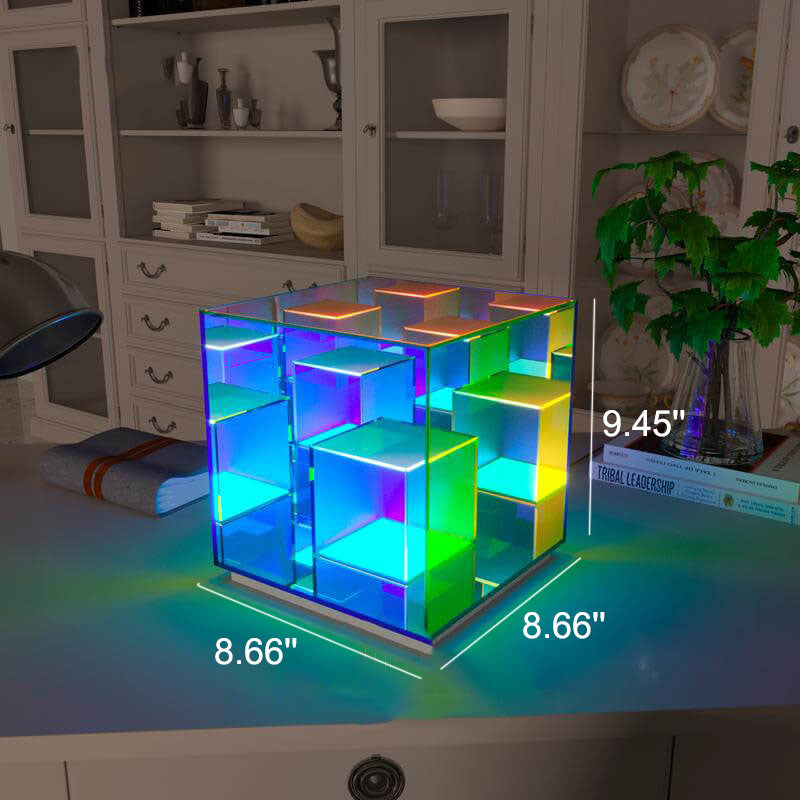 Modern RGB-Line Magic Cube LED Table Lamp Made of Taavita