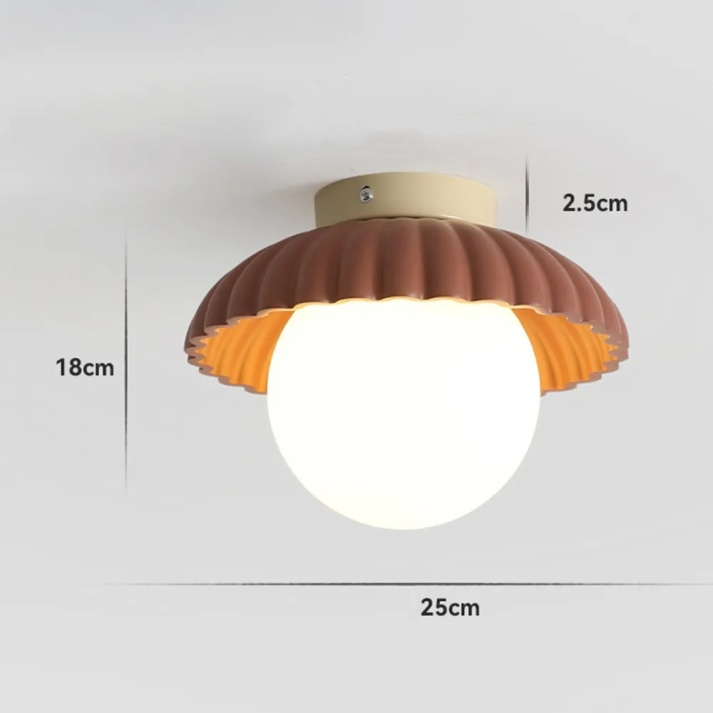 Elegant Iron Ceiling Light with Soft Cream Glass Shade