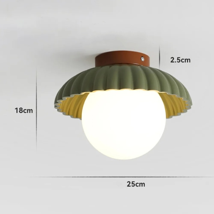 Elegant Iron Ceiling Light with Soft Cream Glass Shade