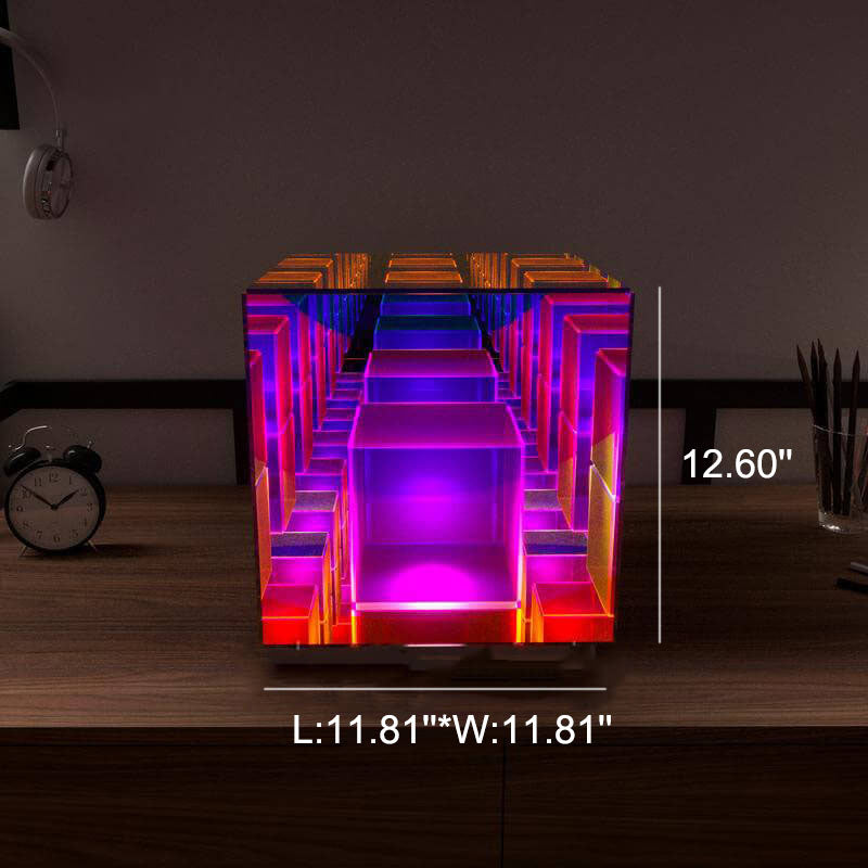 Modern RGB-Line Magic Cube LED Table Lamp Made of Taavita