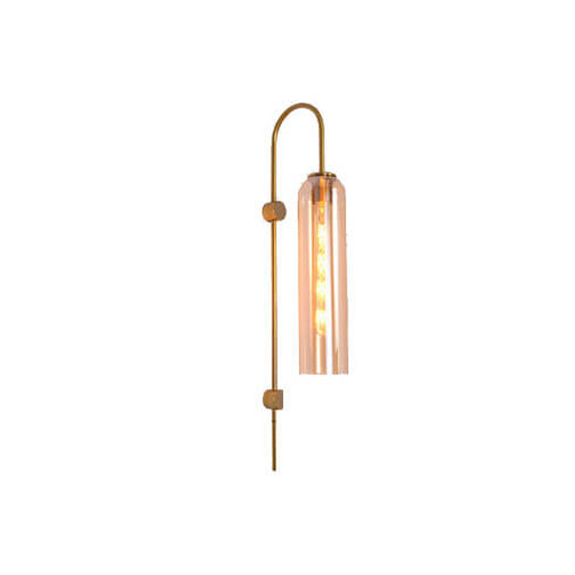 Taavita Luxury Glass Column Bent Arm 1-Light Wall Lamp