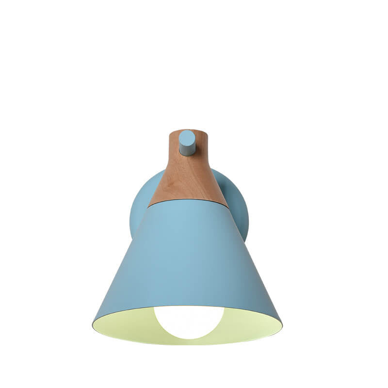 Taavita Solid Wood Macaron Cone Shade 1-Light Wall Lamp
