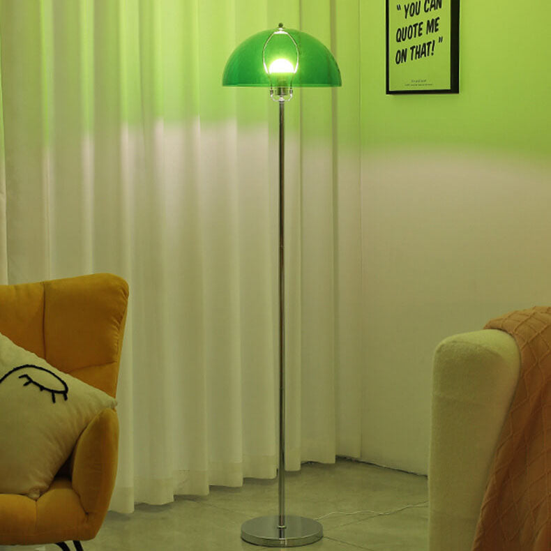 Taavita Vintage Acrylic LED Floor Lamp with Clear Lampshade and Dimmable Light