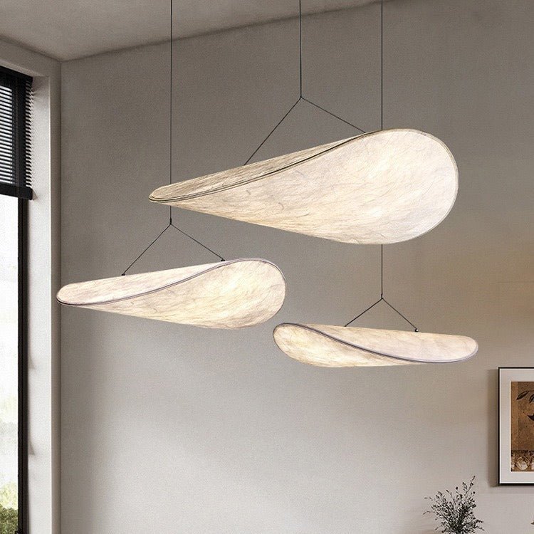 SereneGlow Japandi Silk Pendant Light with Energy-Efficient Design