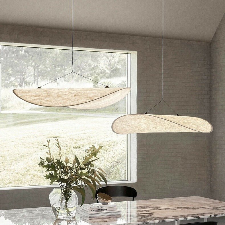 SereneGlow Japandi Silk Pendant Light with Energy-Efficient Design