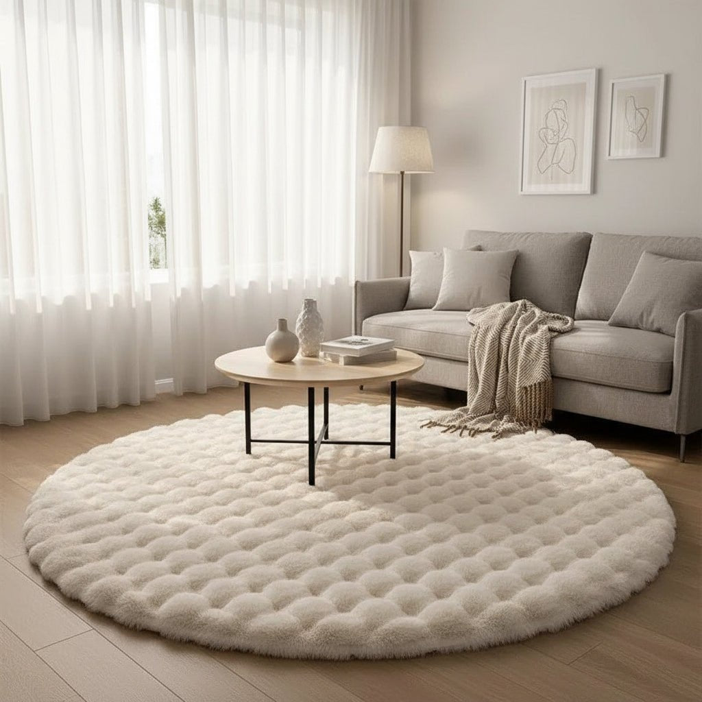 CozySphere Plush Round Rug for Inviting Scandinavian Spaces