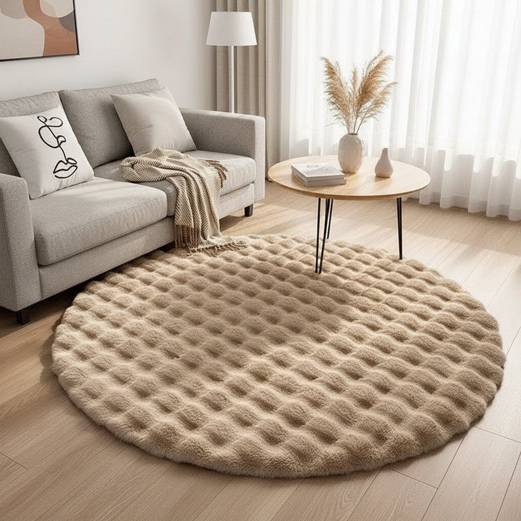 CozySphere Plush Round Rug for Inviting Scandinavian Spaces