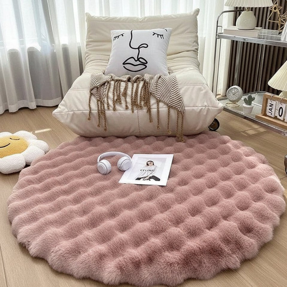 CozySphere Plush Round Rug for Inviting Scandinavian Spaces