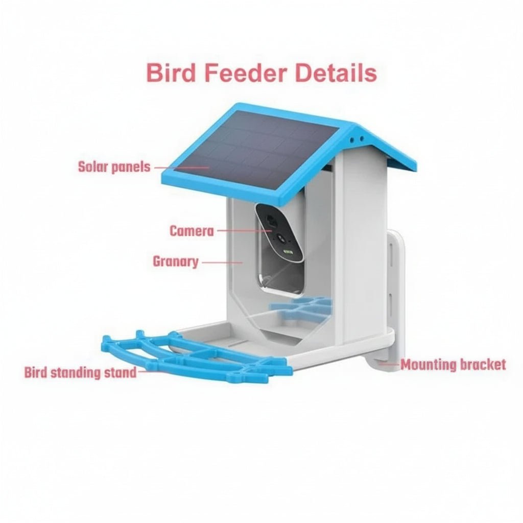 SolarLens Smart Bird Feeder with 2.4K HD Camera & Night Vision