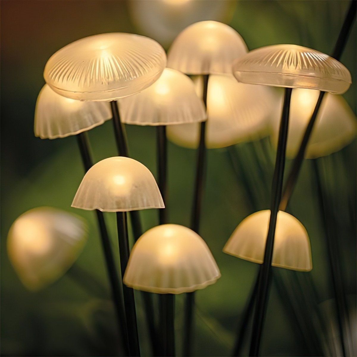 GroveGlow 10-Piece Solar LED Garden Mushroom Light Set