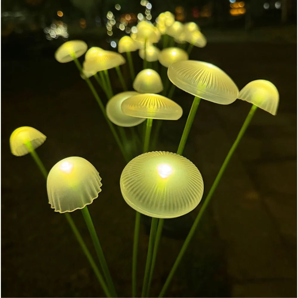 GroveGlow 10-Piece Solar LED Garden Mushroom Light Set