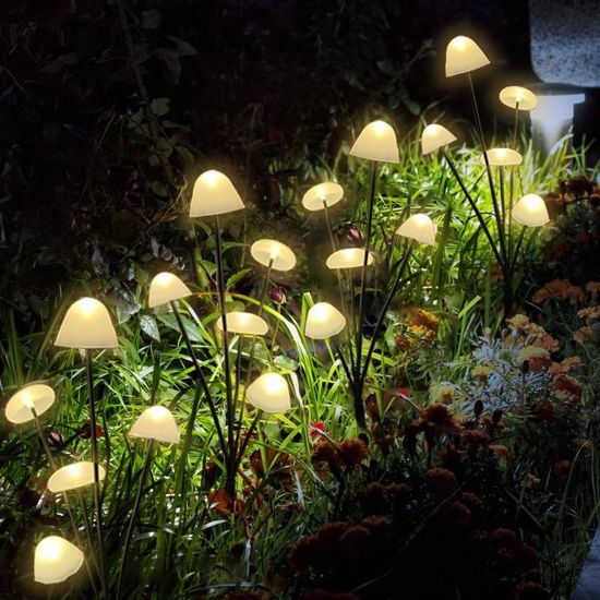 GroveGlow 10-Piece Solar LED Garden Mushroom Light Set