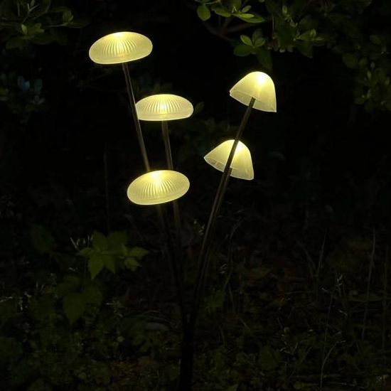 GroveGlow 10-Piece Solar LED Garden Mushroom Light Set