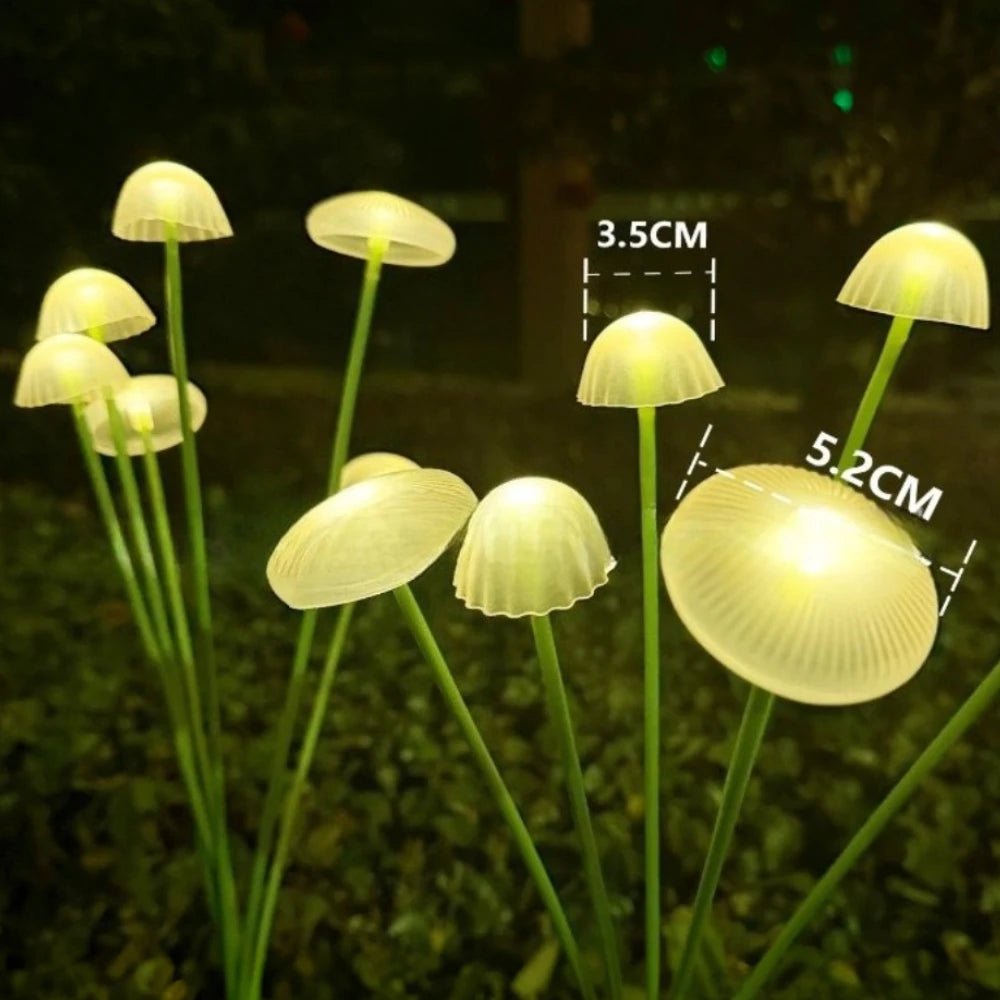 GroveGlow 10-Piece Solar LED Garden Mushroom Light Set