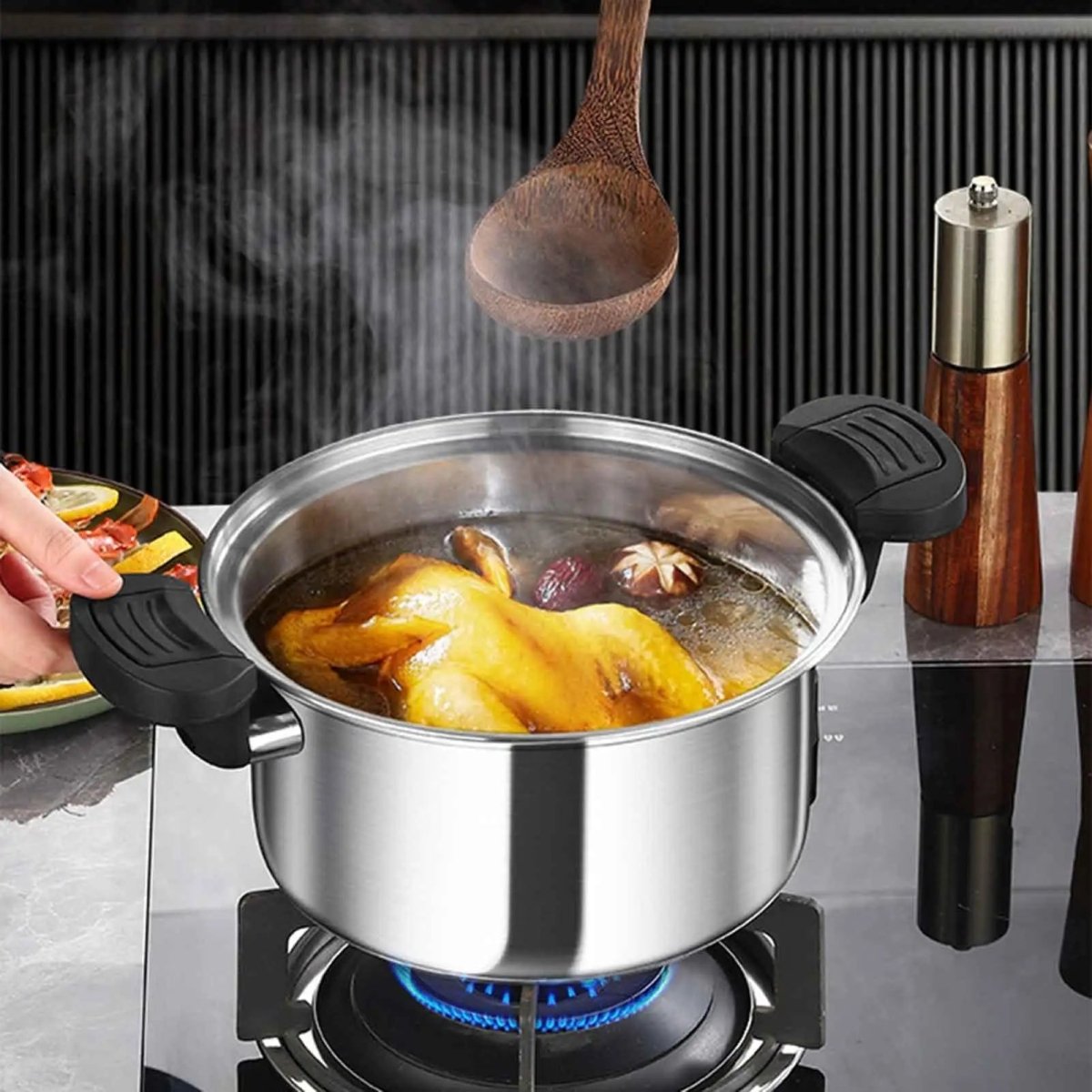 QuickChef Portable Stainless Steel Pressure Cooker for Effortless Meals