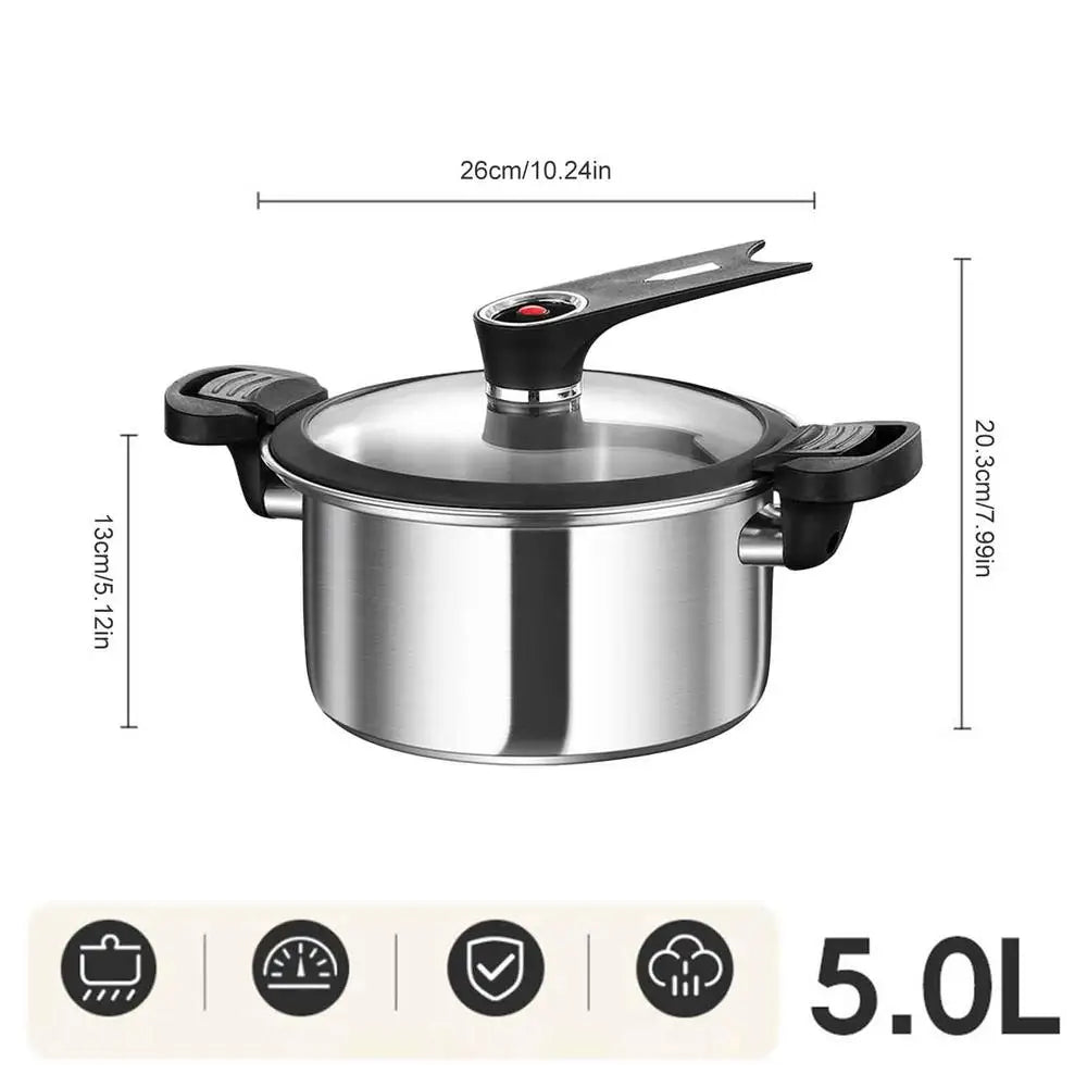 QuickChef Portable Stainless Steel Pressure Cooker for Effortless Meals