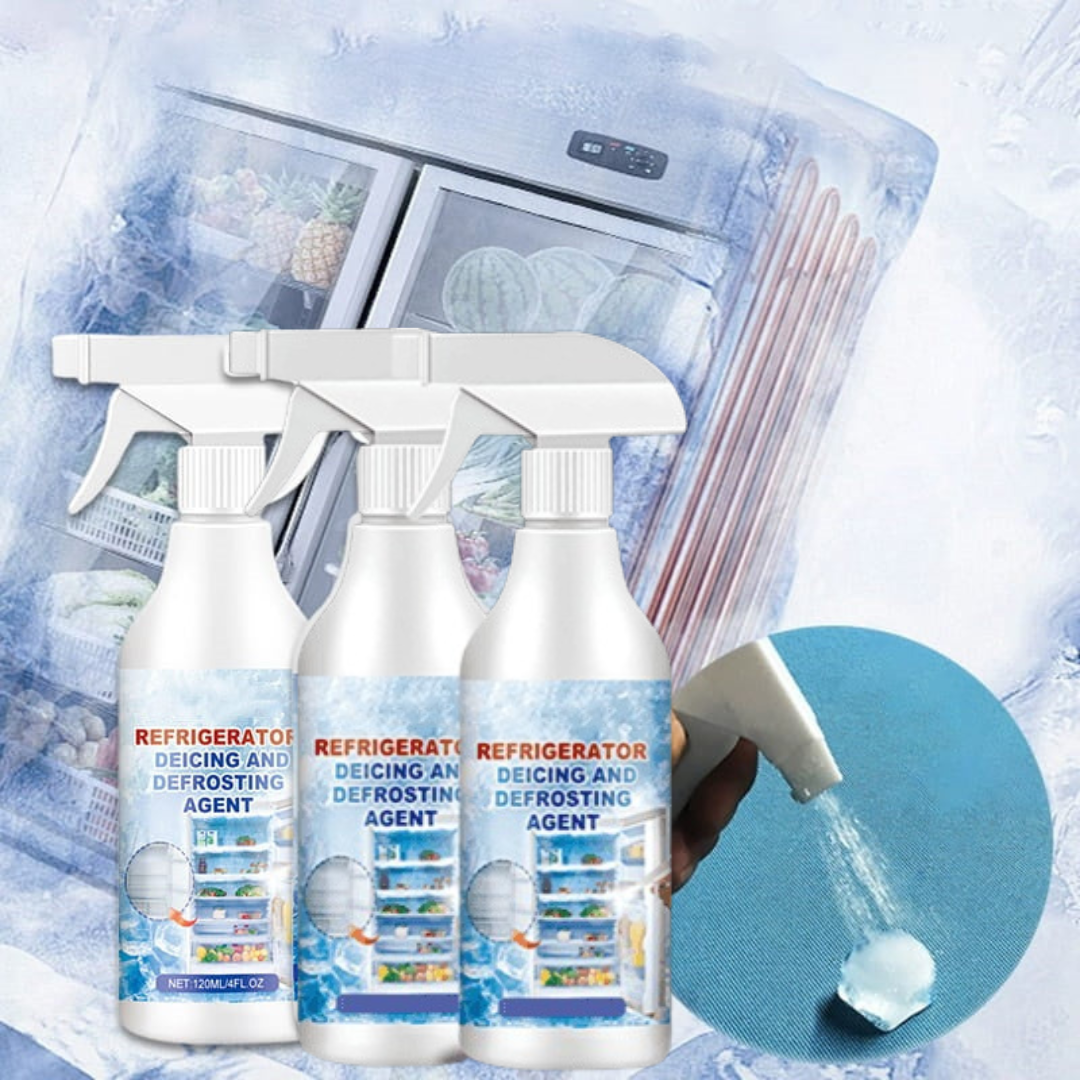 Instant Ice Remover Spray for Effortless Refrigerator Cleanup