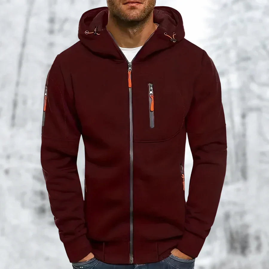 Men’s Hoodie Jacket | Multiple Zip Pockets & Adjustable Hood | High-Quality Fabric | Machine Washable
