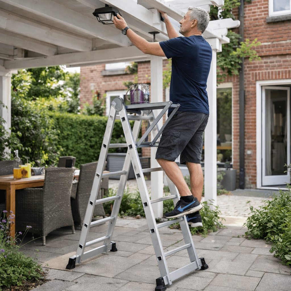 StableStep Anti-Slip Ladder Platform for Secure Heights Work