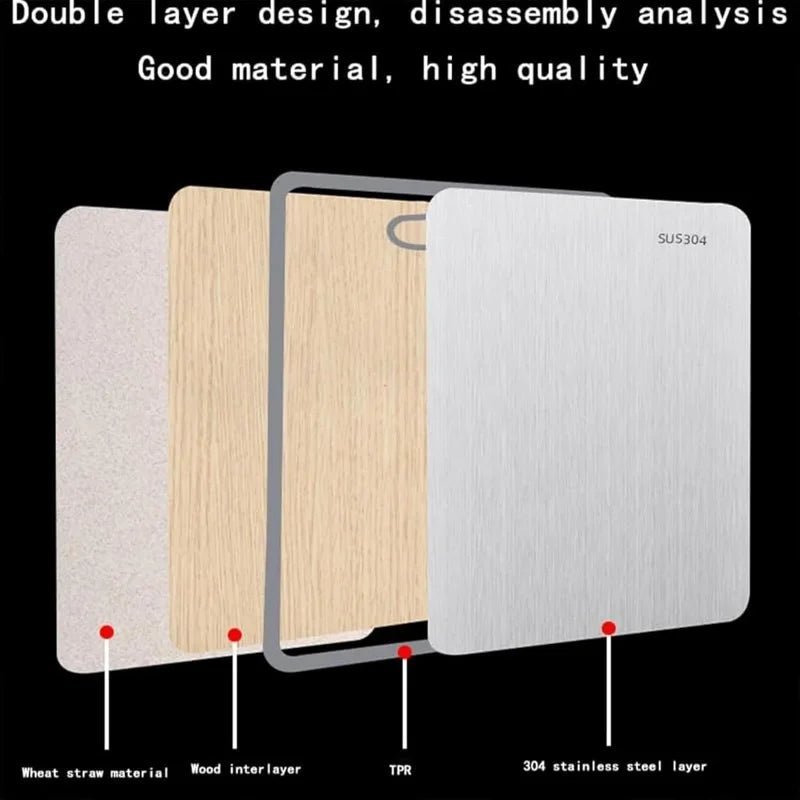 SleekCraft Dual-Surface Stainless Steel Cutting Board for Clean Prep