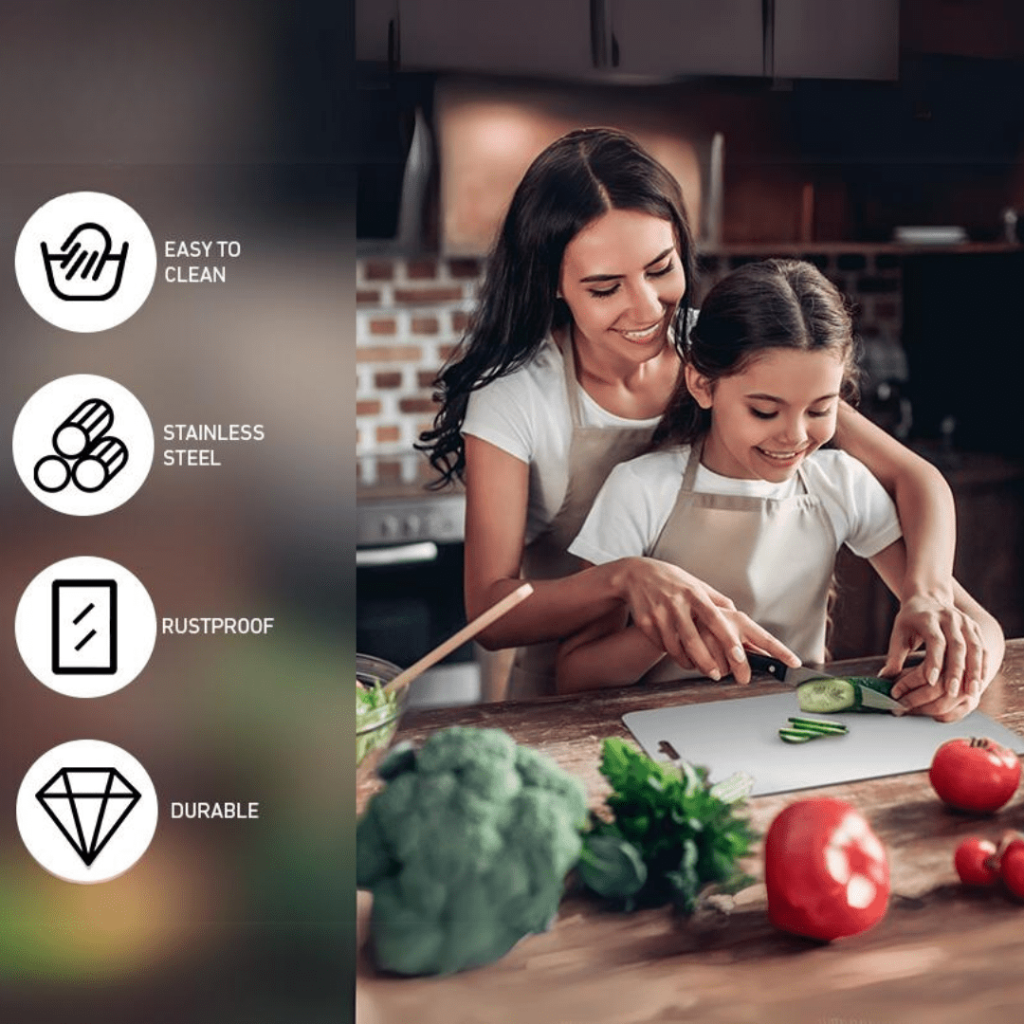 EliteChef Stainless Steel Cutting Board with Odor-Free Design