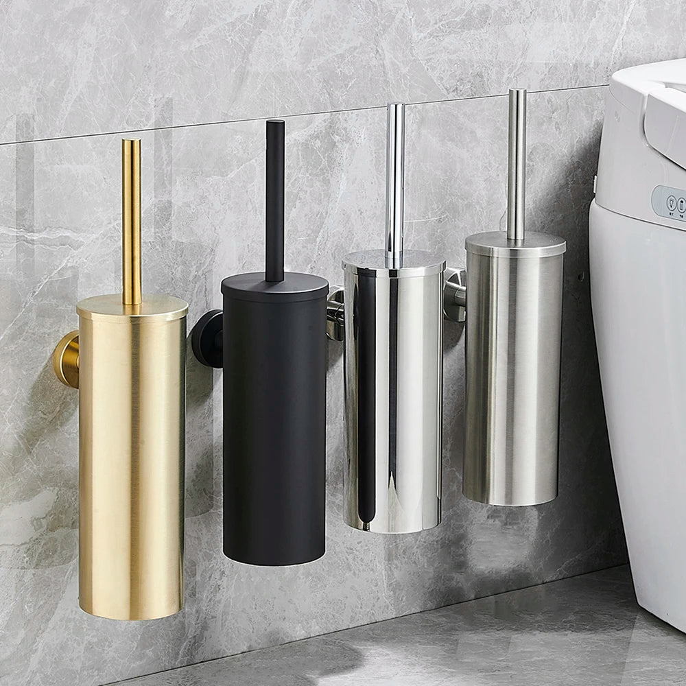 Sleek Stainless Steel Toilet Brush Set for Stylish Bathrooms