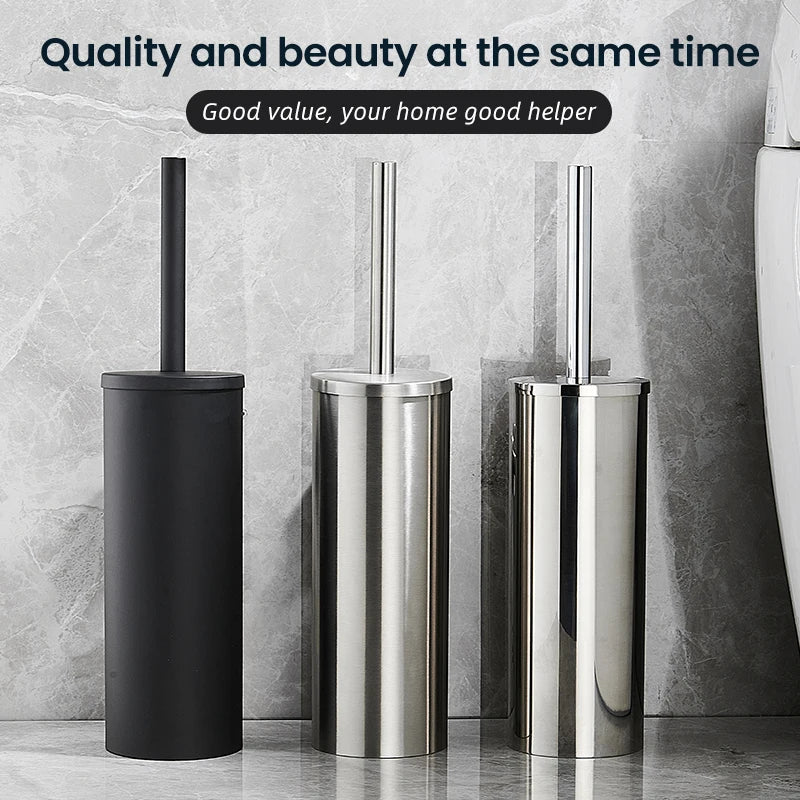 Sleek Stainless Steel Toilet Brush Set for Stylish Bathrooms
