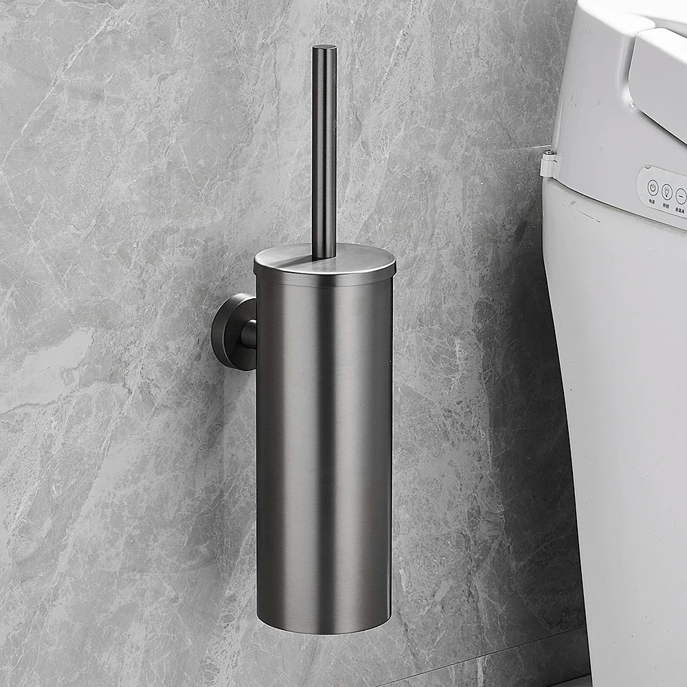 Sleek Stainless Steel Toilet Brush Set for Stylish Bathrooms