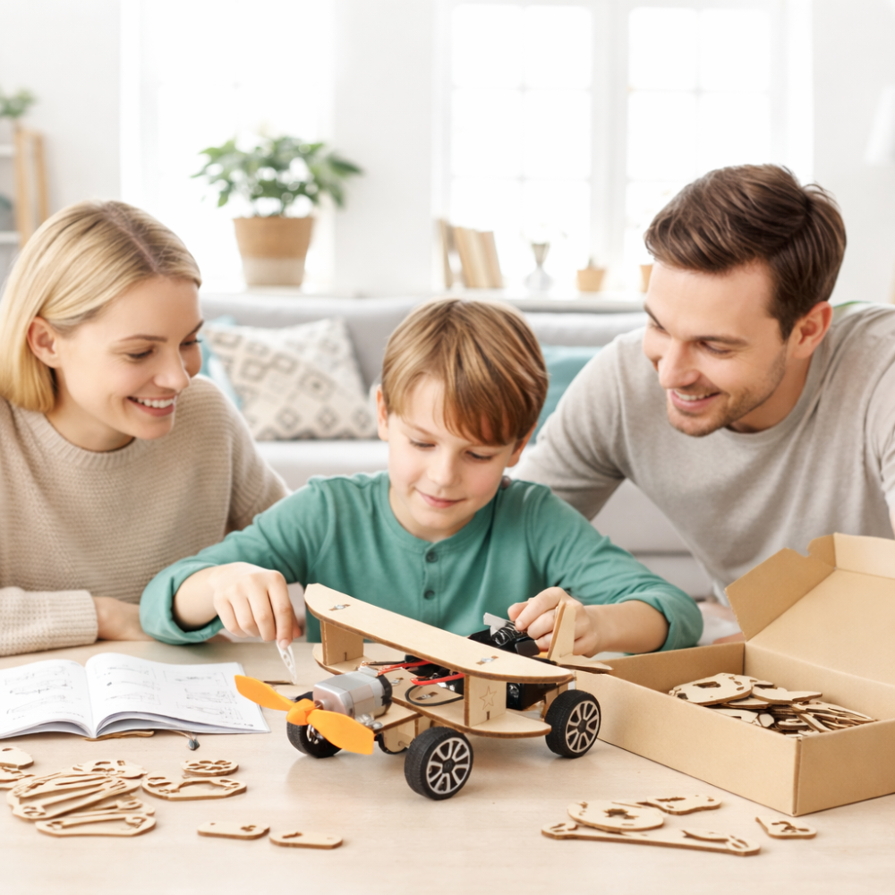 Creative Wooden Vehicle Construction Kit for Young Builders