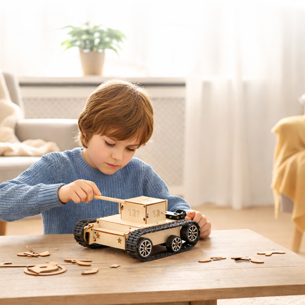 Creative Wooden Vehicle Construction Kit for Young Builders