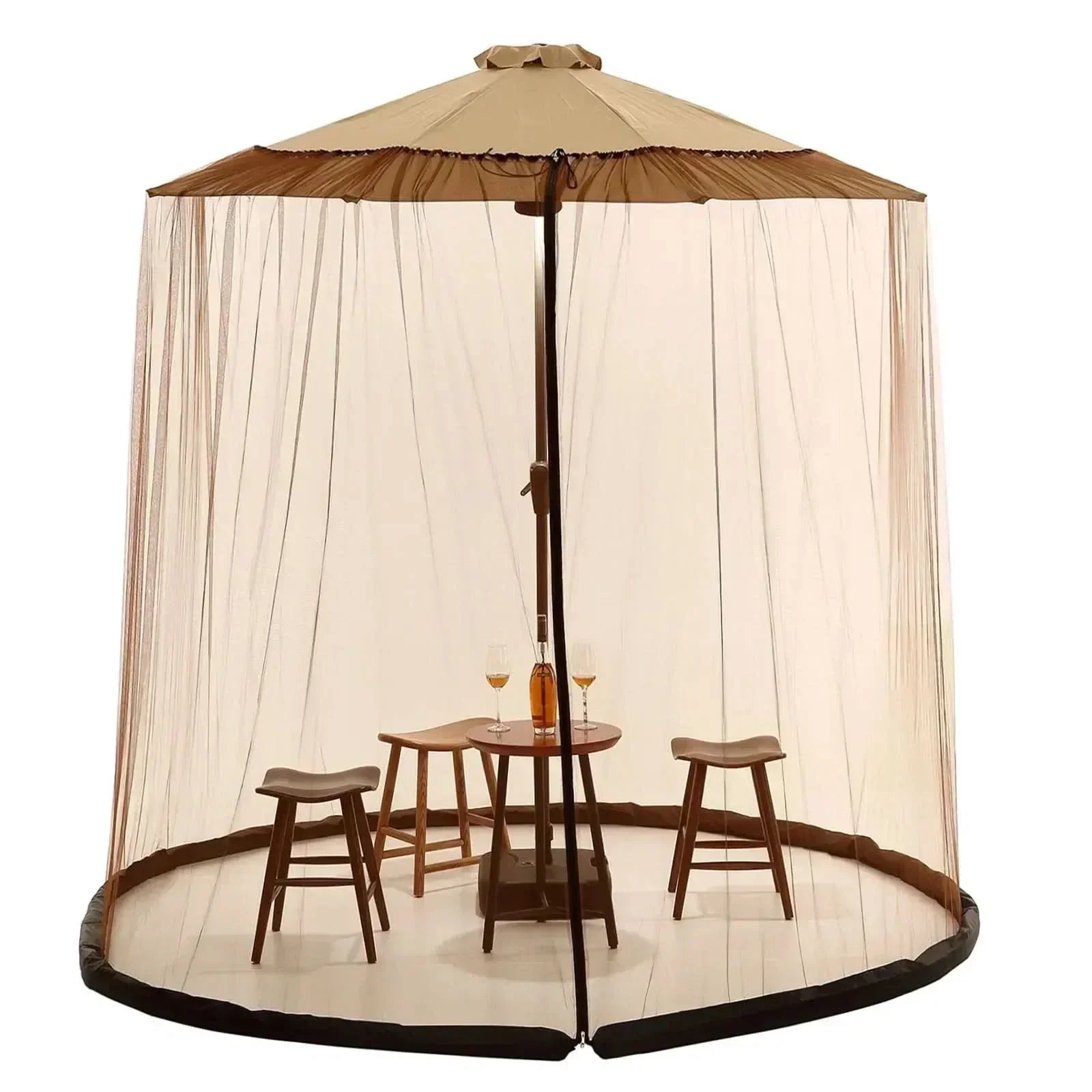 SafeHaven Mosquito Net for Parasols Up to 4 Meters with Zip Access