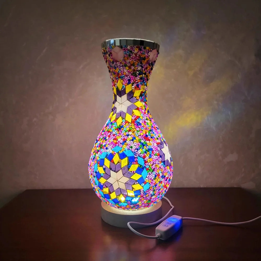 Mediterranean-Inspired Mosaic Table Lamp for Cozy Spaces