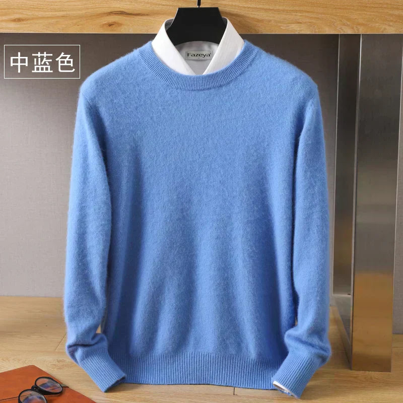 Sumptuous Cashmere Blend O-Neck Pullover for Ultimate Comfort
