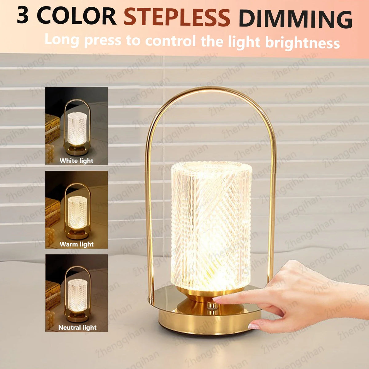 Rechargeable Touch-Control LED Crystal Lamp for Any Space