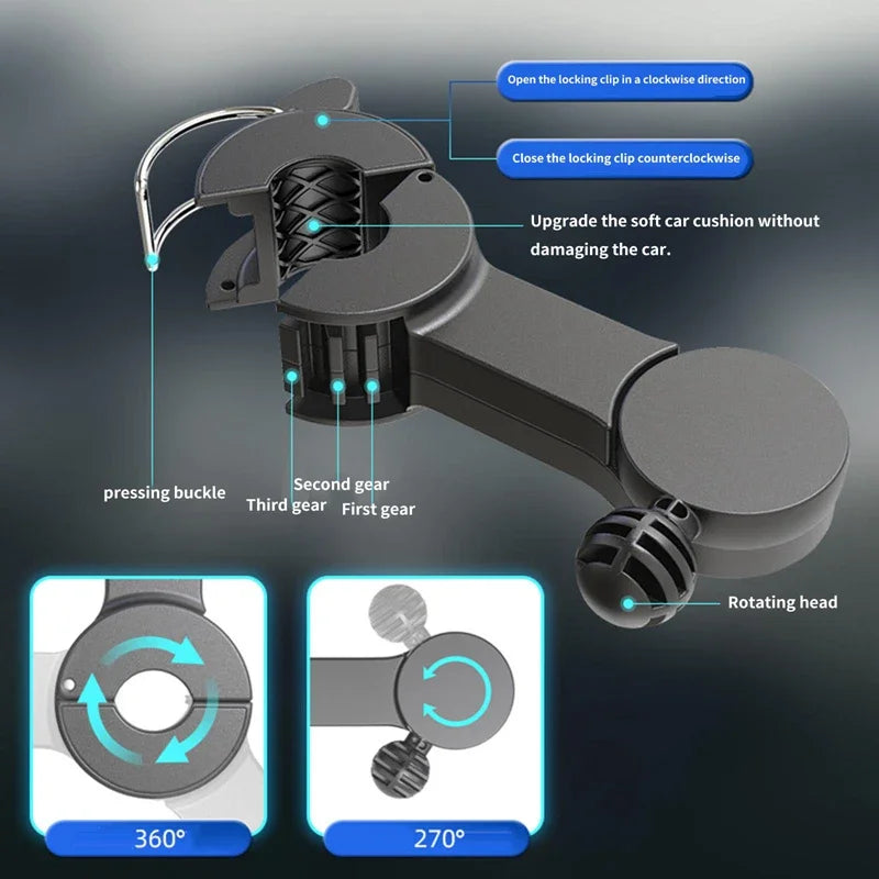 Versatile Dual-Head USB Car Fan with 360° Rotation & 3 Speeds