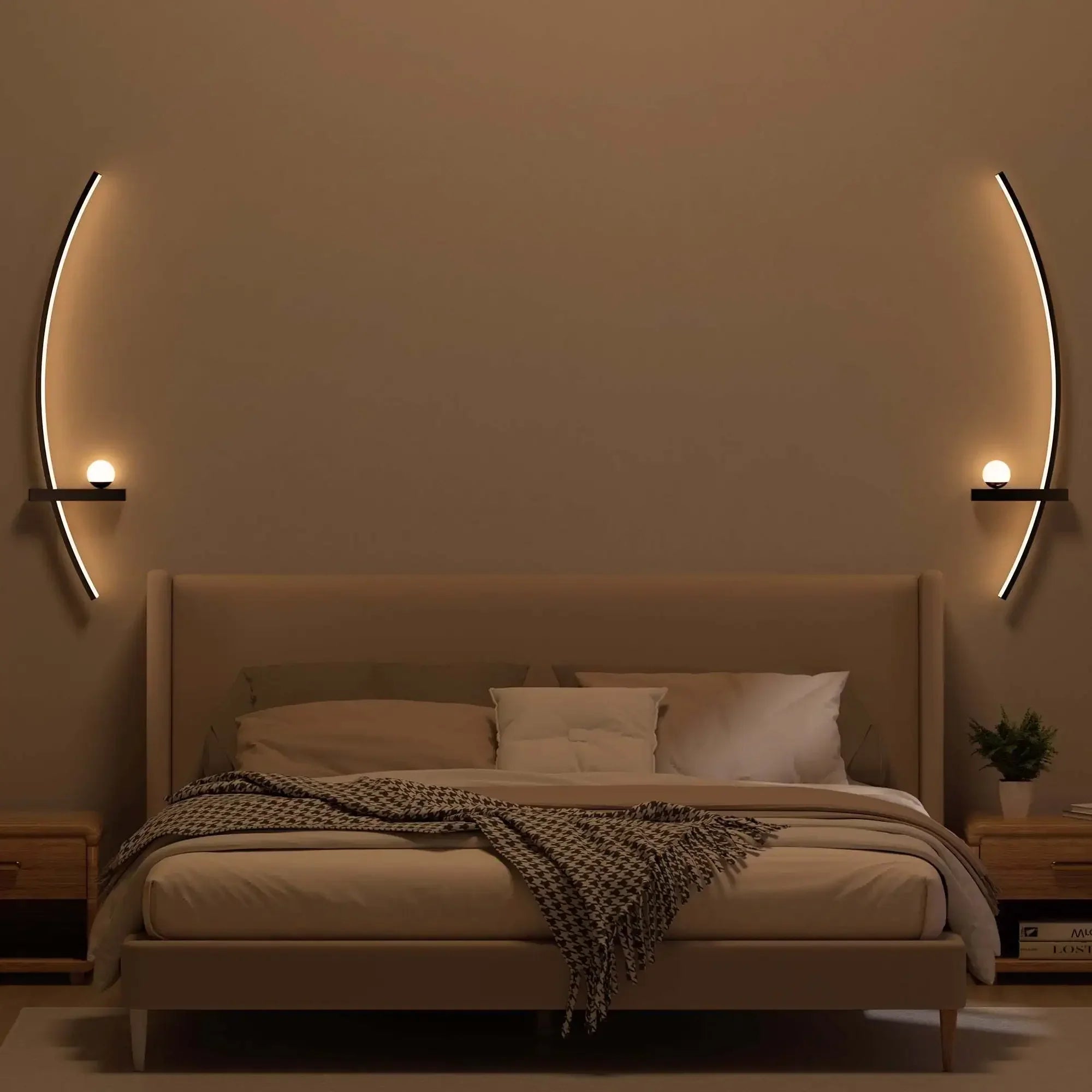 Set of 2 Customizable LED Wall Lamps with Warm White Glow