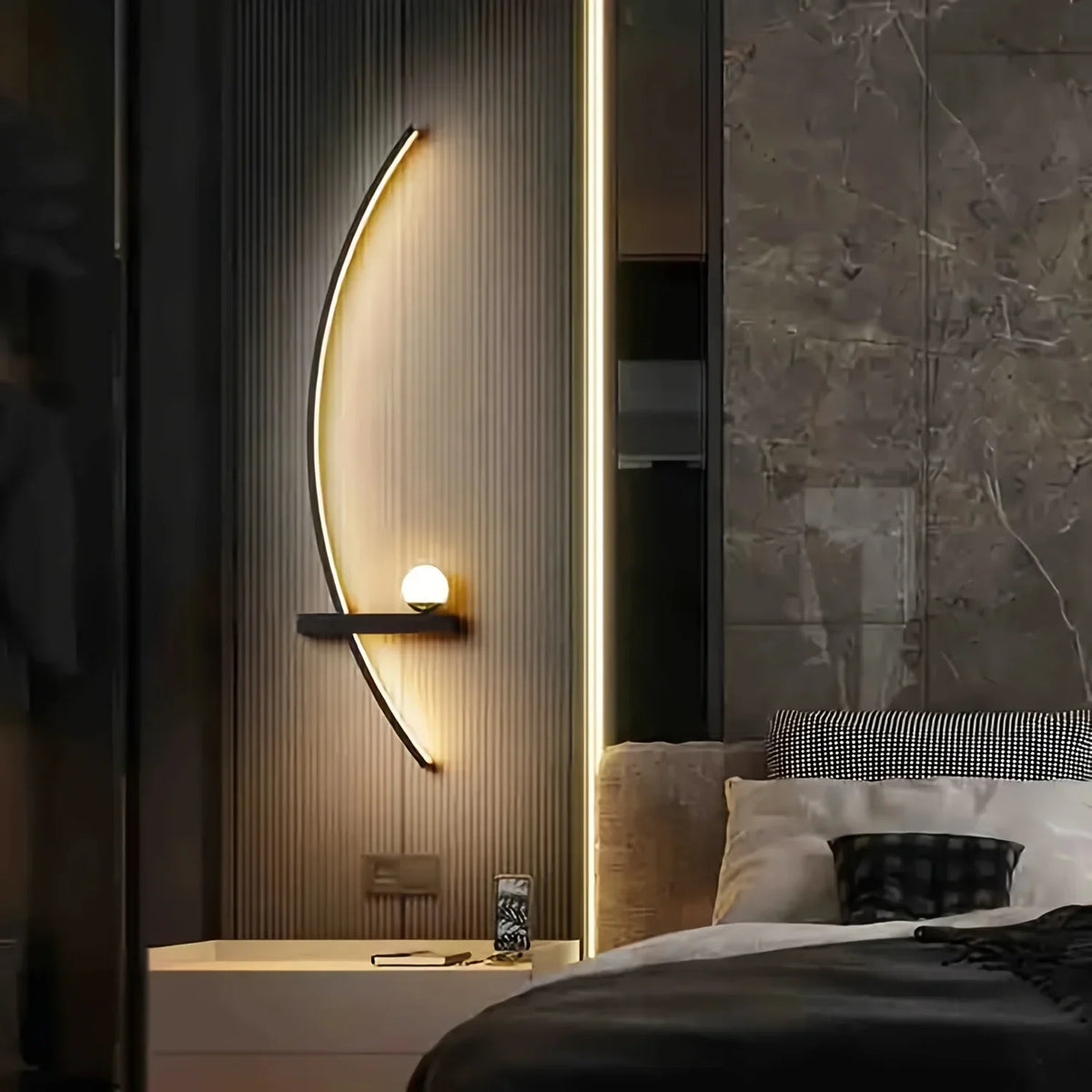Set of 2 Customizable LED Wall Lamps with Warm White Glow